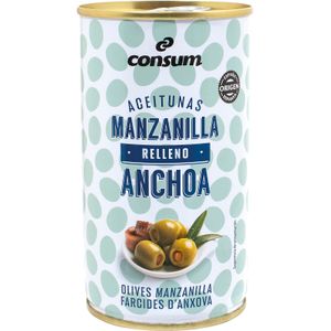 Aceitunas Rellenas de Anchoas 150 Gr