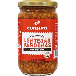 Lenteja Pardina Cocida Frasco 210 Gr