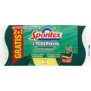 Estropajo Poder Verde con Esponja 2 U