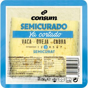 Queso Semicurado Precortado 250 Gr