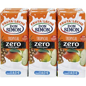 Zumo de Frutas y Leche Sabor Tropical Zero P-6 6 x 200 ml