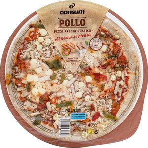 Pizza Pollo Masa Rústica al Horno de Piedra 400 Gr