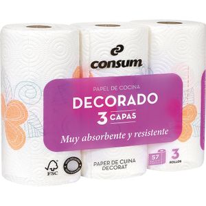 Papel Cocina Decorado 3 Capas 3 U