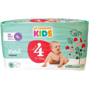 Pañales Bebe Talla 4 9 - 15 Kg 50 U
