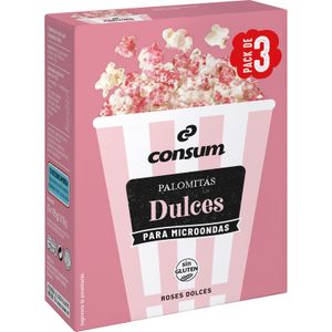 Palomitas Microondas Dulces y Rosas 3 x 90 Gr