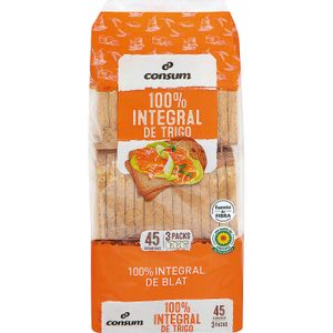 Pan Tostado 100%Integra 45 Rebanadas 405 Gr
