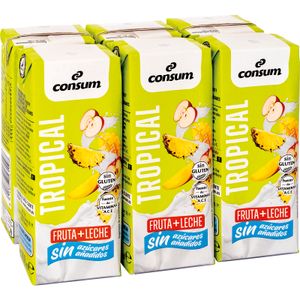 Fruta + Leche Tropical Sin Azúcares Añadidos 6 x 200 ml