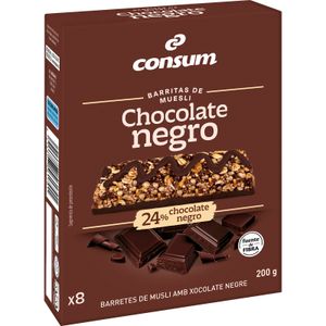 Barritas Muesli Chocolate Negro 8 x 25 Gr