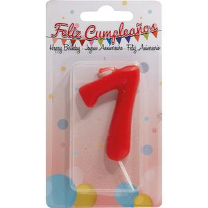 Vela de Aniversario Roja, Número 7 1 U